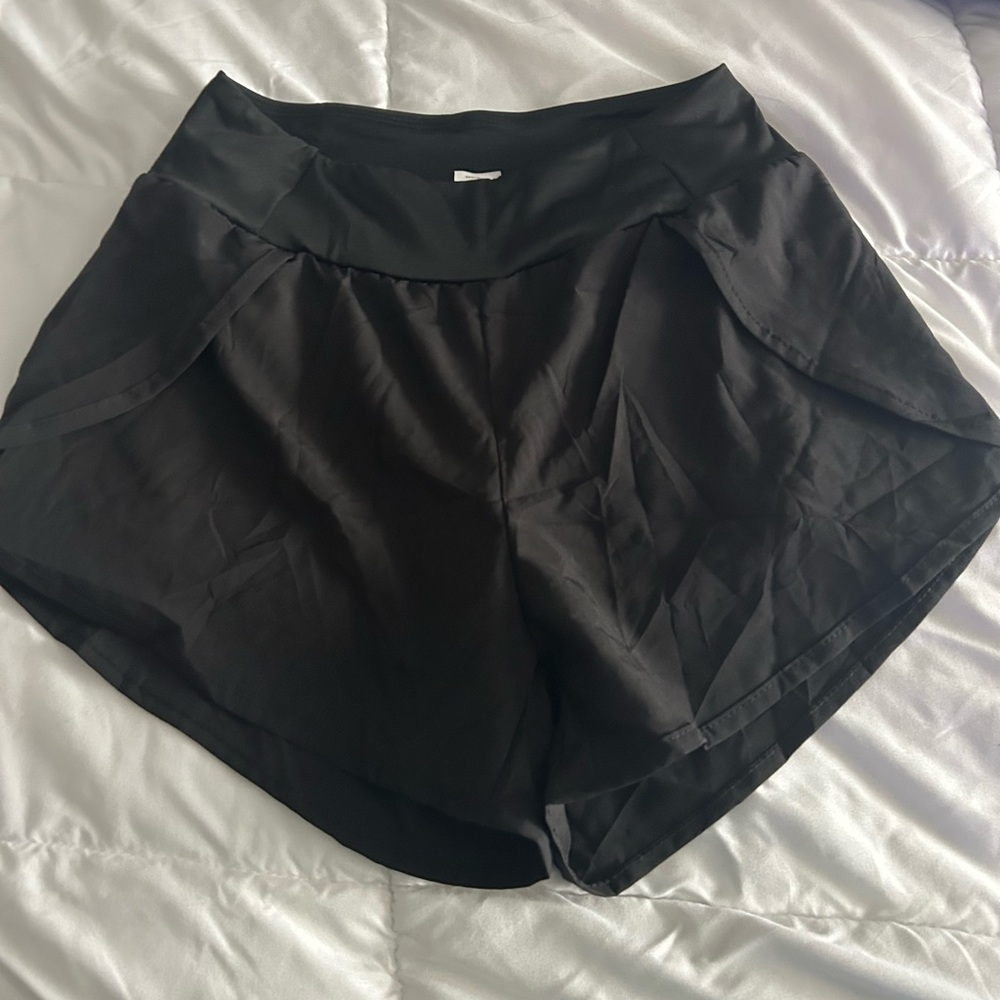 Black Women's Athletic Overlay Shorts